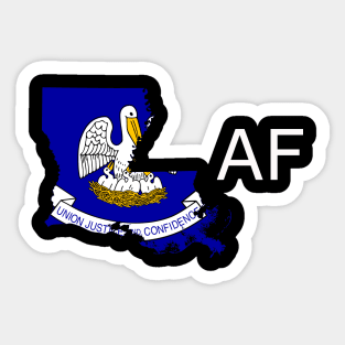 Louisiana Flag State Outline AF (white) Sticker